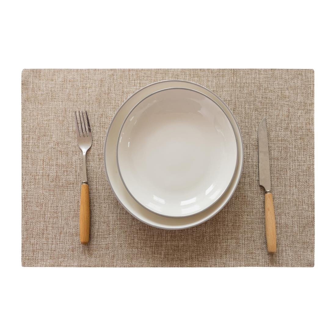 Demetex バーシブル ランチョンマット 布製 綿麻 おしゃれ 北欧 雑貨 ランチマット パーティー 高級 プレイスマット プレースマット 無地 テーブルウェア ギフト プレゼント 亜麻