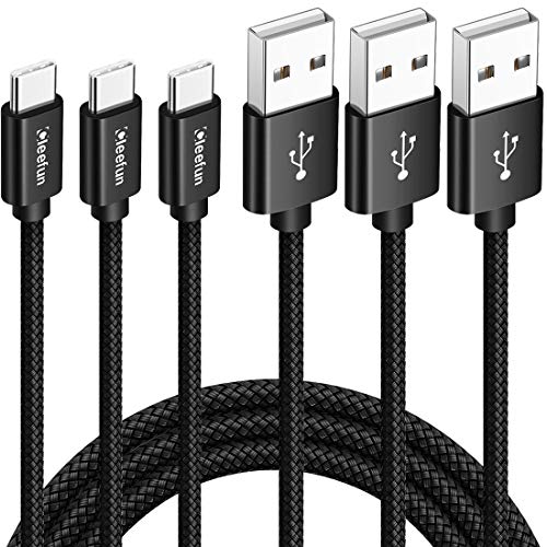 USB Type C ケーブル【1m 3本】CLEEFUN 3A急速充電 QC3.0対応 タイプc充電ケーブル 高耐久 ナイロン USB A to USB C ケーブル Xperia 10II XZ1 XZ2 XZ3, Galaxy A20 A21 A50 S20 S10 S10+ S10e S9 S8, Note 20/10/9/8, SwitchなどのType -C機器対応