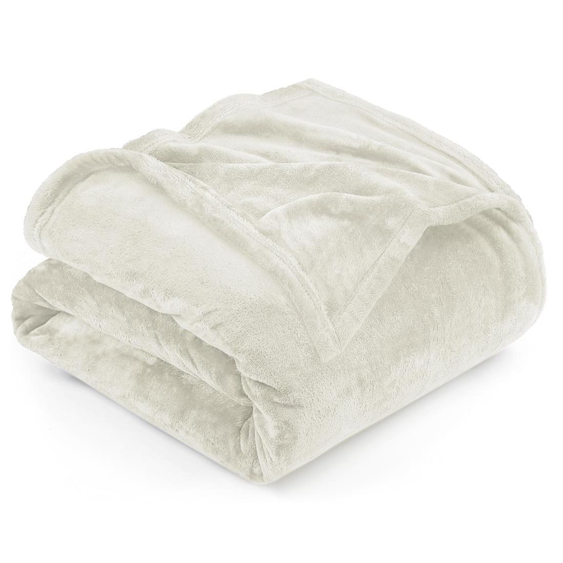 ブランケット 膝掛け 大判 冬用 - 柔らかい タオルケット 洗える マイクロファイバー もふもふ ひざ掛け - 静電防止 四季適用 掛け毛布 キャンプ フランネル 毛布 ホワイト 160x200