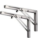 Homeme 棚受け金具 L字型 SUS304ステンレス鋼 2本入 耐荷重80kg 棚支え ブラケット 折りたたみ 金具