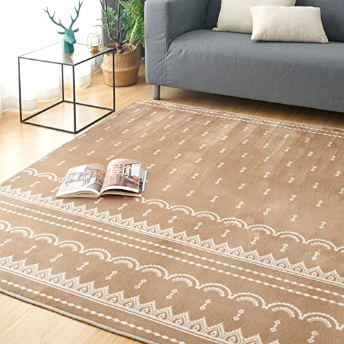 Keusnix カーペット ラグ ラグマット滑り止め付 洗える 135×185cm 約1.5畳 絨毯 防ダニ 抗菌 防臭 オー..