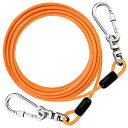 DANOFY 犬 係留 ワイヤー リード ケーブル - 犬用 係留ケーブル 5mm極細 カラビナ ロック付き 錆び付かない ランナーケーブル しつけ用 訓練リー...
