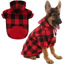 BINGPET 犬 服 冬 ペット服 おしゃれ チェック柄 犬の服 犬 犬用パーカー フーディー ペット 防寒 犬洋服 シャツ 秋 春 衣装 ベスト 犬 サークル スポーツ服 柔らかさ 家着 袖あり お散歩 ポリエステル 犬用服 ドッグウェア タンクトップ 小型犬 中型犬 大型犬 Mサイズ レッ