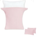 【超ソフト・弾力UP】のびのび枕カバー2枚組 43x63cm~50x70cm枕適用 まくらカバー ピローケース 封筒式 3Dストレッチ Tシャツ素材 綿タッチ さらさら肌触り 抗菌防臭 吸汗速乾 伸縮オールシーズン 丸洗い ピンク