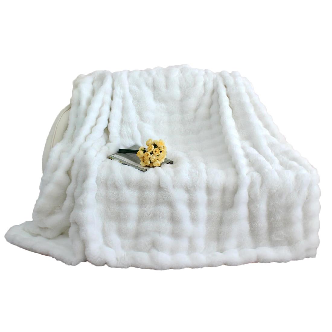 ラグジュアリーウォームブランケット カジュアル毛布 高級ソファ毛布 トスカーナ風 寝室用 ソファー用 大判 フェイクラビットファー ショート起毛 軽贅沢 毛布 柔らかい 暖かい 毛布 寝室