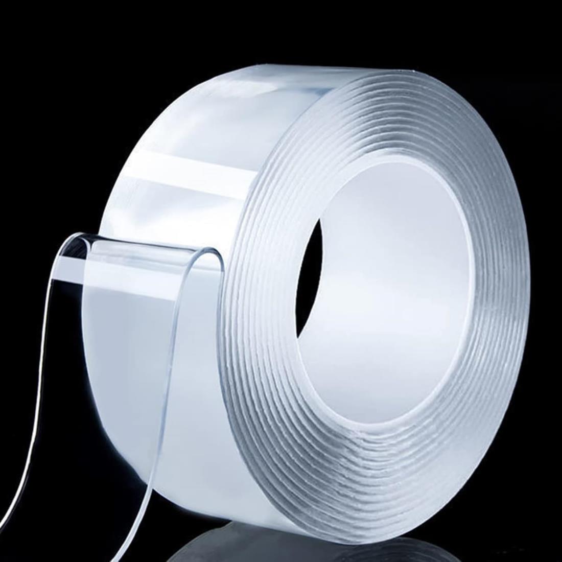 両面テープ 魔法テープ 超強力 透明 無痕 のり残らず 高粘度 繰り返し耐熱 洗える DIY 多機能 多サイズ ズレ防止 家庭 玄関マット オフィス 寮 会社 工業用など(幅3cmx厚み0.1cmx長さ1m)