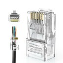 LANコネクタ,CableCreation RJ45 コネクタ 貫通式 100個入り Cat6 / Cat5e/ Cat5 LANケーブル用 コネクタ 配線簡単 爪折れにくい