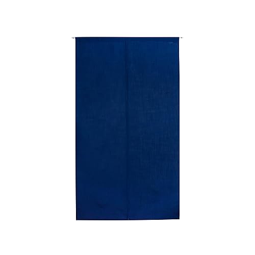 Wemay 無地和風高級 のれん ML136 目隠しロング暖簾 (85X170丈CM, 濃いブルー)