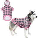 BINGPET 犬 服 冬 ペット服 おしゃれ チェック柄 犬の服 犬 犬用パーカー フーディー ペット 防寒 犬洋服 シャツ 秋 春 衣装 ベスト 犬 サークル スポーツ服 柔らかさ 家着 袖あり お散歩 ポリエステル 犬用服 ドッグウェア タンクトップ 小型犬 中型犬 大型犬 XLサイズ ピン
