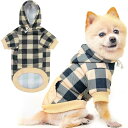 BINGPET 犬 服 冬 ペット服 おしゃれ チェック柄 犬の服 犬 犬用パーカー フーディー ペット 防寒 犬洋服 シャツ 秋 春 衣装 ベスト 犬 サークル スポーツ服 柔らかさ 家着 袖あり お散歩 ポリエステル 犬用服 ドッグウェア タンクトップ 小型犬 中型犬 大型犬 SMサイズ ベー