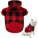 BINGPET 犬 服 冬 ペット服 おしゃれ チェック柄 犬の服 犬 犬用パーカー フーディー ペット 防寒 犬洋服 シャツ 秋 春 衣装 ベスト 犬 サークル スポーツ服 柔らかさ 家着 袖あり お散歩 ポリエステル 犬用服 ドッグウェア タンクトップ 小型犬 中型犬 大型犬 Sサイズ レッ