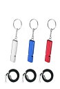 【Marcea】ホイッスル 笛 防災 救援 大音量 緊急ホイッスル ネックストラップ付き アウトドア 学校 ジム キャンプ ハイキング 生存 コーチ 審判 (シルバー+ブルー+レッド)