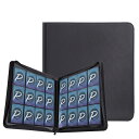 PAKESI 12ポケットトレーディングカードアルバム480カード収納インナーページカードPUピックアップ収納収納両面サイドマウントPPポケットやその他のカードを集める-ブラック
