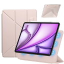 SANDUODD iPad Air 11インチ ケース M2 (2024、第6世代)/iPad Air 第5/4世代 ケース(2022/2020)/iPad pro 11インチ ケース(2018)専用 横置&縦置 角度調整可能 三角形スタンド 強力マグネット吸着 Pencil対応 極薄 軽量 オートスリープ/ウェイク対応 (ピンク)