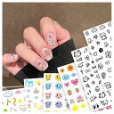ネイルシール 6個セット カラフル 漫画 ネイル用 落書きスタイル 押し花 可愛い ネイルパーツ ネイルアート ジュエリーパーツ 手作り 手芸 ハンドメイド ジュエリーパーツ ファッション アクセサリー