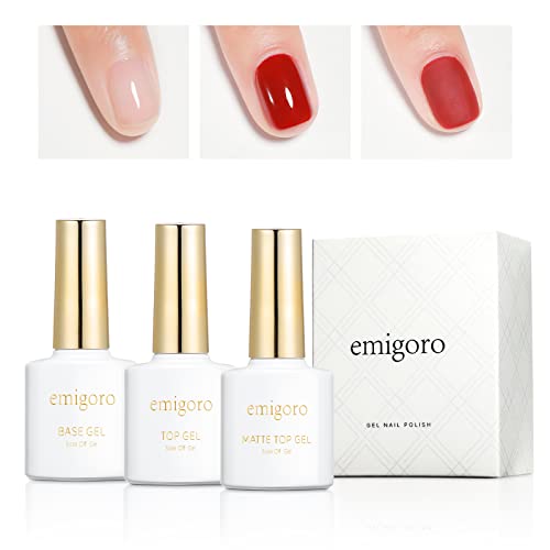 emigoro ジェルネイル トップコート ベースコート マットコート セット ノンワイプマット 拭