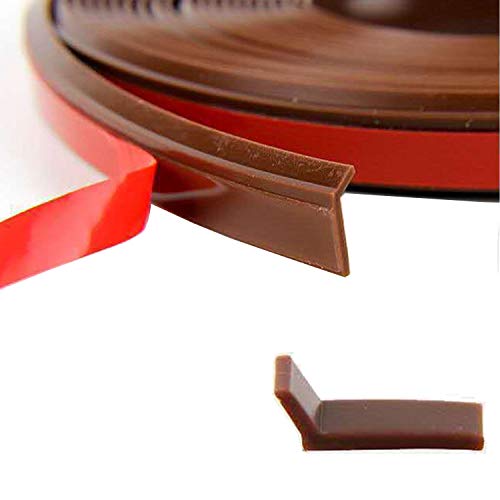 L字型デザイン 高密度のシリコーンゴム素材 窓ゴムパッキン 隙間パッキン 防音パッキン 引き戸 扉 玄関用すきまテープ 全長は約6メートルです 10mmx1mm 褐色