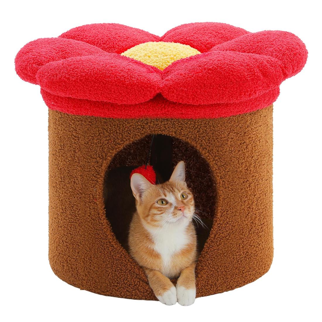 PAWZ Road 猫 ベッド 猫ハウス ドーム ちぐら 収納空間 座れる キャットタワー かわいい