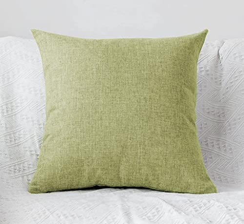 Khooti Decorative Jute Square Cushion Cover Throw pillow cover for Living Room Couch Diwan single seater Sofa, Modern BOHO Medium 18 x 18 Inches / 45 x 45 cm (Colour - Apple Green)(Set of 1 piece)