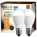 BAOMING 明暗センサー電球 LED電球 E17口金 暗くなると自動で点灯 常夜灯(人体検知機能なし)明るくなると自動で消灯 ミニクリプトン形 60W形相当760lm 昼白色 小型電球 調光器非対応 駐車場 玄関 防犯 階段 廊下 室内/屋外 すべて使用 長寿命 PSE認証済 2個セット (昼白色-