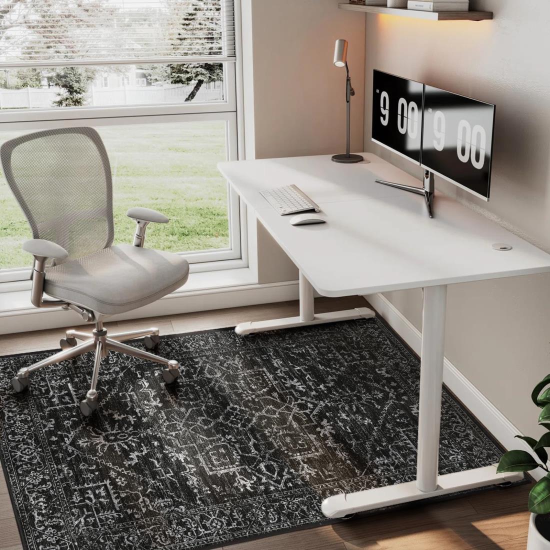 チェアマット 床保護マット ゲーミングマット デスクマット 滑り止め マット130×160cm 大判 デスク足元マット 床保護 傷防止 フローリングマット オフィスチェアマット ゲーミング オフィスチェア 騒音対策 床暖房対応 オールシーズンで使える ラグ オフィス ズレない【 ブ