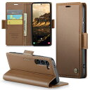 Galaxy S24 用 ケース 手帳型 財布型 カードポケット付き ギャラクシーs24 / docomo SC-51E / au SCG25 カバー カード収納 Uovon スマホケース 高級レザー 耐衝撃 全面保護 スタンド機能 ストラップホール付き マグネット式 · ブラウン