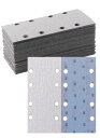 HWXINIE サンディングペーパー 93X185mm マジック式 #80番 30枚入 電動サンダー用ペーパー オービタル サンダー ペーパー 角サンドペーパー 吸塵8穴付 白 四角 塗装仕上げのサンディング 金属磨き 木工DIY作業に 詰まり防止紙やすり