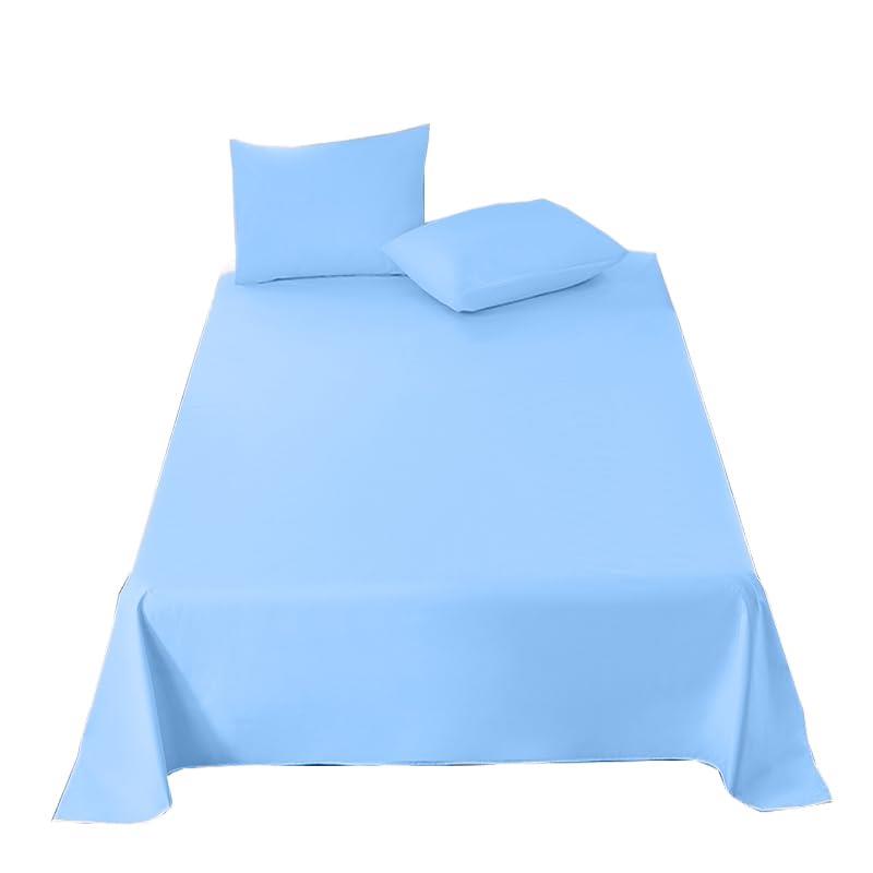 Henaco 防水シーツ フラットシーツ おねしょシーツ 防水ベッドカバー 防水ベッドシーツ 介護用シーツ 失禁対策 ベビー おしっこ対策 250X230cm スカイブルー