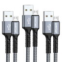 GHNTJAP マイクロ USB ケーブル 1M 【3本セット】 Micro USB ケーブル 高速充電 USB2.0データ転送 Android充電ケーブル ア...