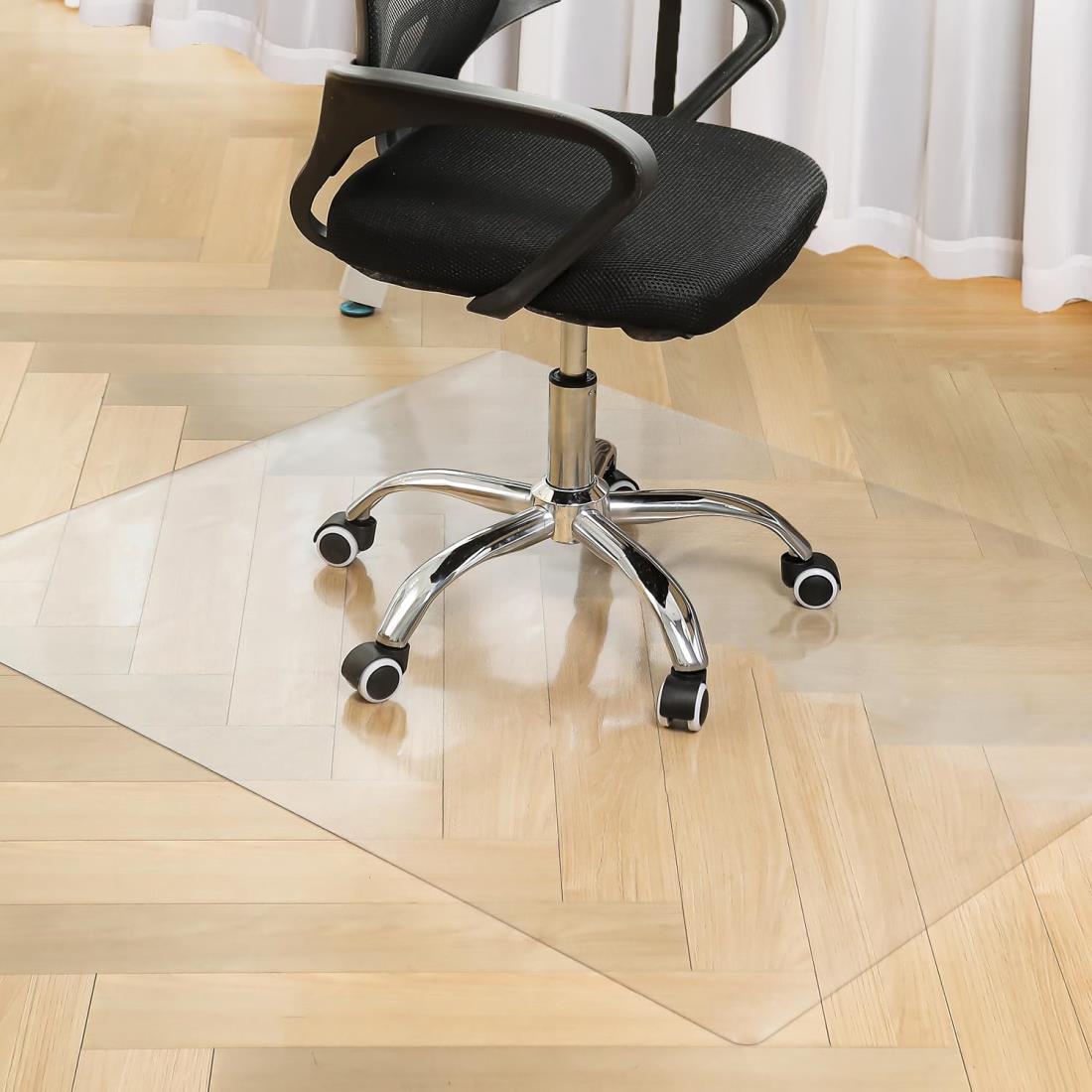 ダイニングマット チェアマット クリアフローリングシート エンボス加工 床保護マット カットできる 大型デスク足元マット テーブルマット サイズ130*240cm 厚さ1.5mm フローリングマット お手入れ簡単 床暖房対応