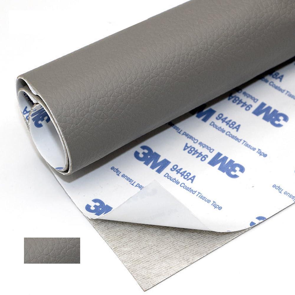 補修シート 2枚セット 20×30cm 貼るレザー 合皮 生地 ソファー補修シール 耐久 防水 バイクシート補修 (グレーです)