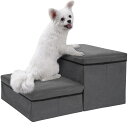 AKOZLIN 犬用階段 収納付き 2段 犬 階段 ステップ ドッグステップ 折りたたみ式 ペットステップ 安全 足腰への負担を軽減 怪我防止 老犬 犬 子犬用...
