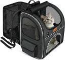 猫 キャリー バッグ Morpilot 四面拡張可能 2WAY リュック ペットハウス キャリー 中・大型猫用・小型犬・うさぎ用 シートベルト固定可能 折りたた...