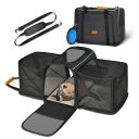 猫 キャリー バッグ Morpilot 四面拡張可能 4way ペットハウス 中・大型猫用・小型犬・うさぎ用 ペットキャリー バッグ シートベルト固定可能 折り...