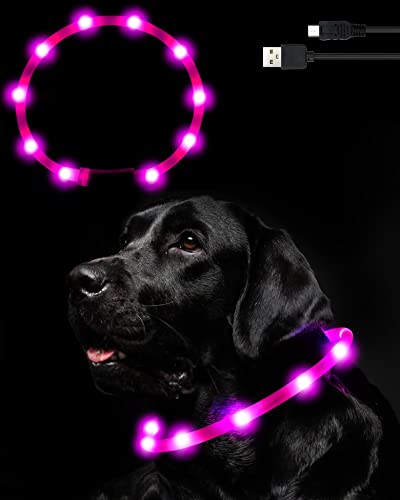 Nayouko 犬光る 首 輪 犬 首 輪 光る LED光る首 輪 ライト 夜間 USB充電式 軽量 小型犬 中型犬 大型犬 ..