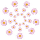 ワッペン デイジー花 アイロン接着 アップリケ 刺繍パッチ デイジーフラワー ピンク 3サイズ 27枚セット 女の子 子供 大人 女性 かわいい 刺绣徽章 刺しゅうパッチ 補修 ワッペン 大きい 小さい ミニ DIY 装飾 衣類 飾り アクセサリー 手作り 手芸用