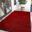 玄関マット キッチンマット屋外 室内 滑り止め 業務用 無地 大判 マット シンプル 泥落とし 足ふきマット(レッド90*150)(3)