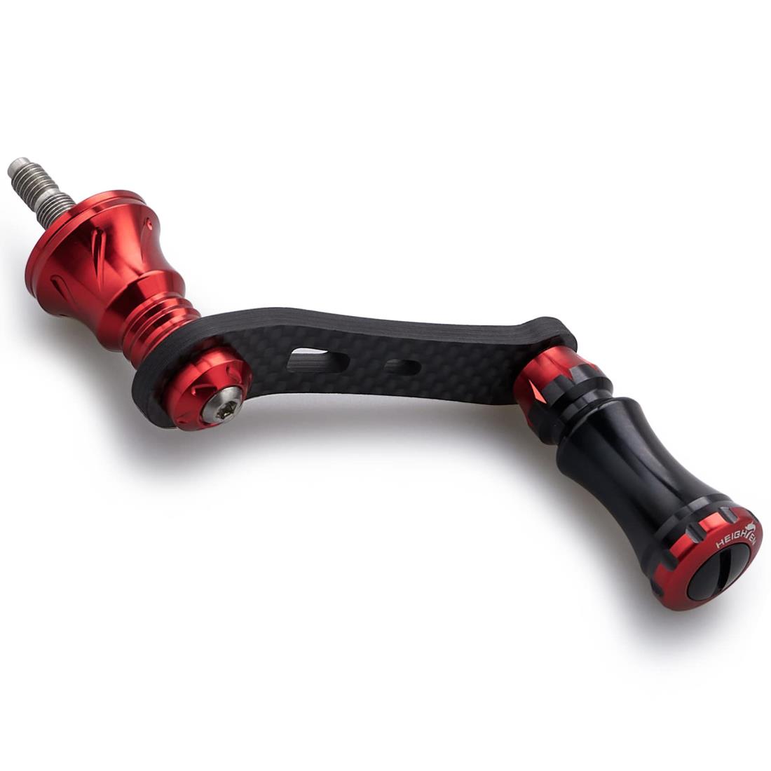 HEIGHTEN 42mm リール ハンドル 15mm ノブ 搭載 シマノ ダイワ スピニングリール 通用【ライトゲーム 渓流釣り】Chess Series (ブラック＆レッド) (610)