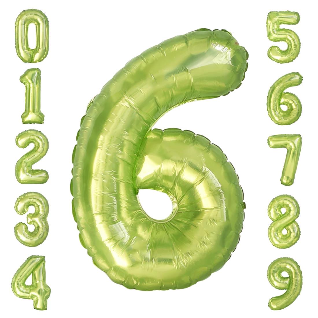 GRESATEK バルーン 数字 風船 誕生日 緑色 40インチ 大きい ナンバー6 バースデーバルーン 飾り付け 結婚式 パーティー 記念日 ウェディング クリスタル ゼリー クリスタル グリーン 6