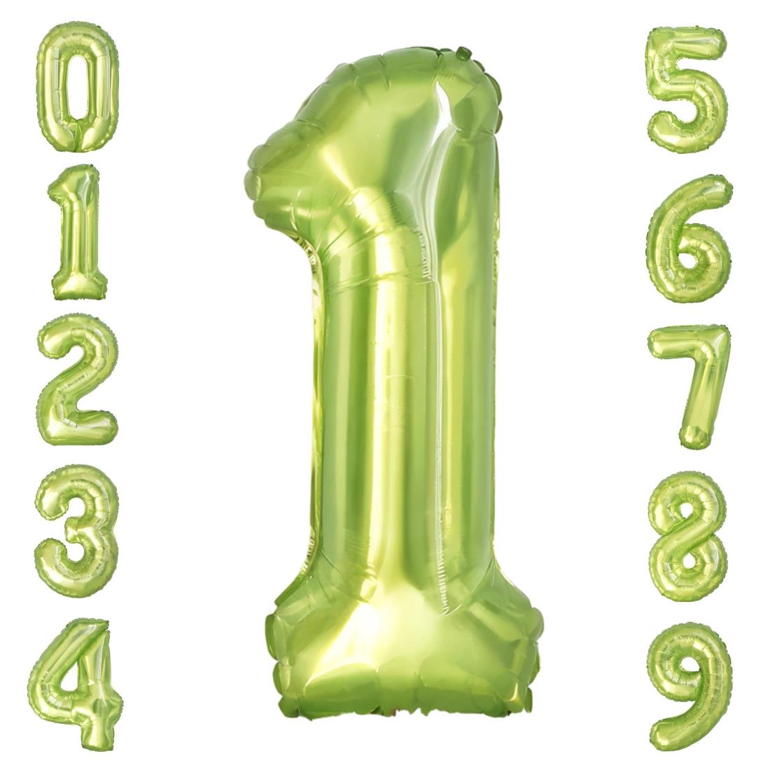 GRESATEK バルーン 数字 風船 誕生日 緑色 40インチ 大きい ナンバー1 バースデーバルーン 飾り付け 結婚式 パーティー 記念日 ウェディング クリスタル ゼリー クリスタル グリーン 1