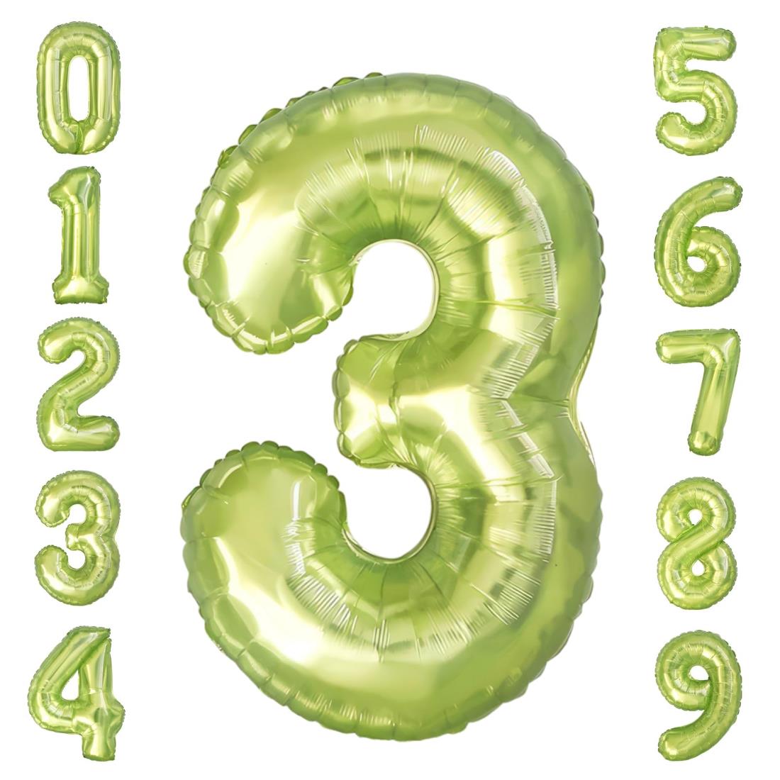 GRESATEK バルーン 数字 風船 誕生日 緑色 40インチ 大きい ナンバー3 バースデーバルーン 飾り付け 結婚式 パーティー 記念日 ウェディング クリスタル ゼリー クリスタル グリーン 3