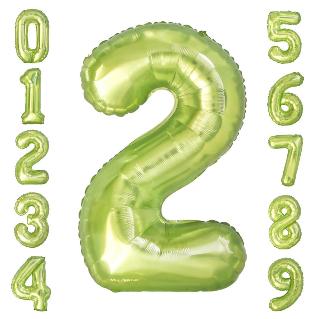 GRESATEK バルーン 数字 風船 誕生日 緑色 40インチ 大きい ナンバー2 バースデーバルーン 飾り付け 結婚式 パーティー 記念日 ウェディング クリスタル ゼリー クリスタル グリーン 2