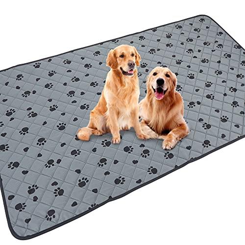 おしっこマット 犬 洗える ペットシーツ 特大 ペットマット 2枚入り トイレ下敷きマット Qhoculi 防水 速乾 消臭 滑り止め 4層構造 超吸収 犬 トイレマット ペット用 おしっこマット 洗濯機で丸洗い 繰り返し使用可能 介護 中型・大型犬などの多頭飼いに最適 150x90cm（2枚）