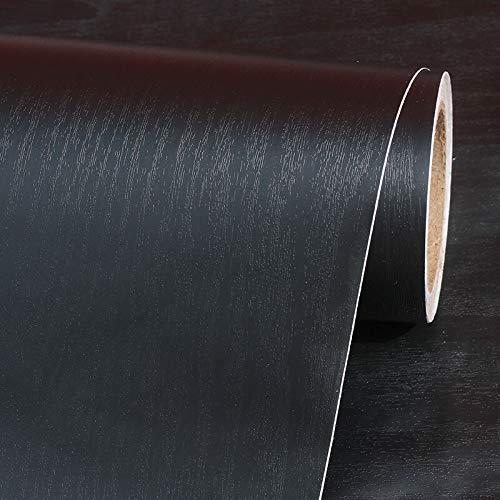 VEELIKE 壁紙シール 木目調 黒 ブラック 木目シート リメイクシート 40cmx300cm 貼ってはがせる 貼り付 のり付き 模様換え リフォームシート おしゃれ カッティングシート 貼り紙 装飾シート ウォールステッカー DIYシール 接着剤付 厚手 防水 防油 防汚れ 壁補修 賃貸適用