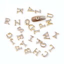 YACHUN ネイルパーツ 3D 立体 アルファベット A-Z 26文字 セット デコパーツ 可愛い キラキラ ラインストーン ネイルアート ジュエリーパーツ DIY ネイル デコパーツ 手芸 ハンドメイド ネイルデザイン(ゴールド)(4)