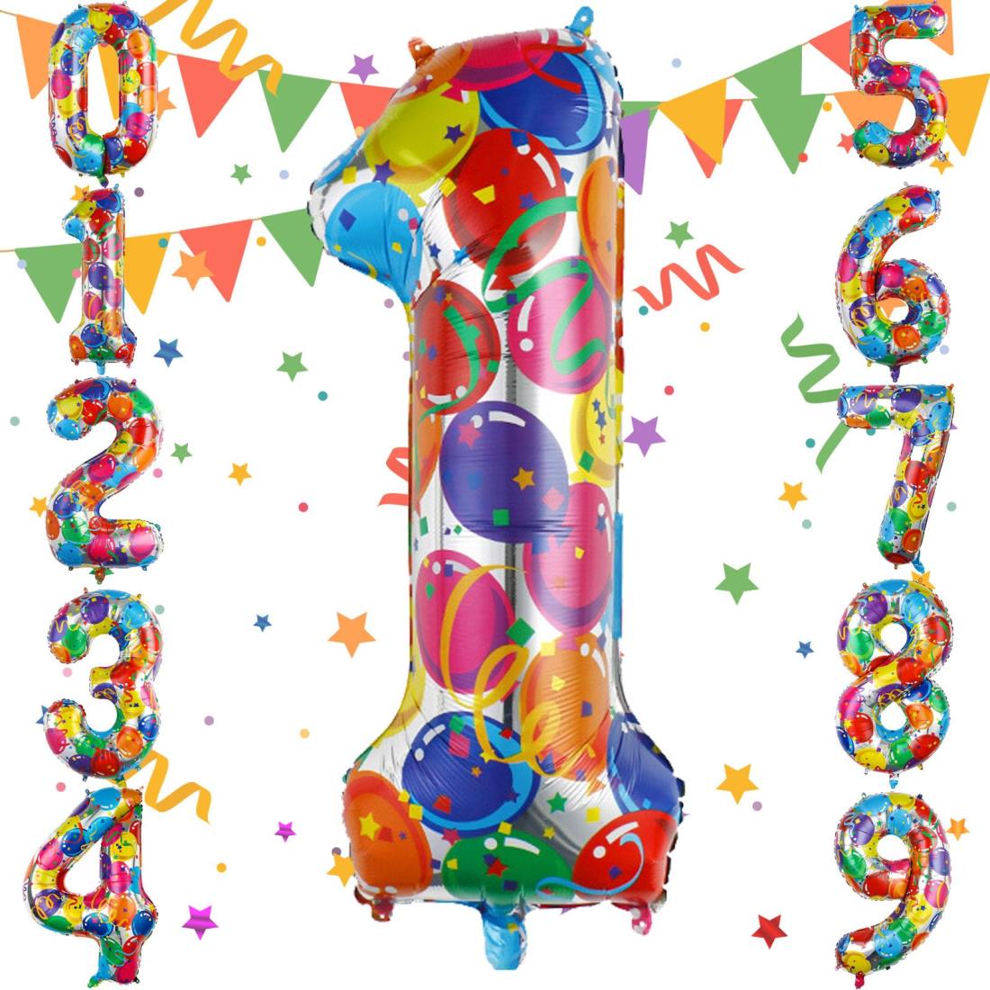 Sekat 数字 バルーン 40インチ マルチ ナンバーバルーン 誕生日 風船 バースデー 飾り アルミ風船 ハッピーバースデー 結婚式パーティー 記念日 ウェディング イベント お祝い 装飾 デコレーション（約84cm-90cm、1）