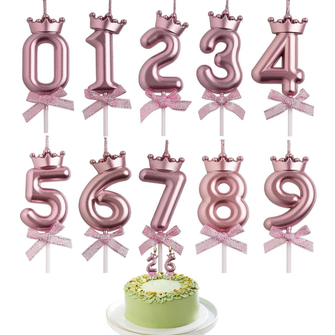 KALOLINNA クラウンバースデーナンバーキャンドル 0～9 10点セット ロウソク 数字 誕生日を祝う 高級 ろうそく おしゃれ スタイリッシ 記念日キャンドルウエディングパーティー卒業パーティー