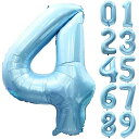 Lausatek 数字 バルーン ナンバーバルーン 数字4 風船 大きいサイズ 40インチ 誕生日 ハッピーバースデー 飾り付け ウェディング 記念日 パーティー 約90cm ミルキーブルー