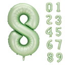 Lausatek バルーン アルミ風船 数字8 ナンバー 40インチ 大きい 誕生日 ハッピーバースデー 飾り付け ウェディング 記念日 パーティー 緑 約90cm オリーブグリーン