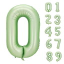 Lausatek バルーン アルミ風船 数字0 ナンバー 40インチ 大きい 誕生日 ハッピーバースデー 飾り付け ウェディング 記念日 パーティー 緑 約90cm オリーブグリーン